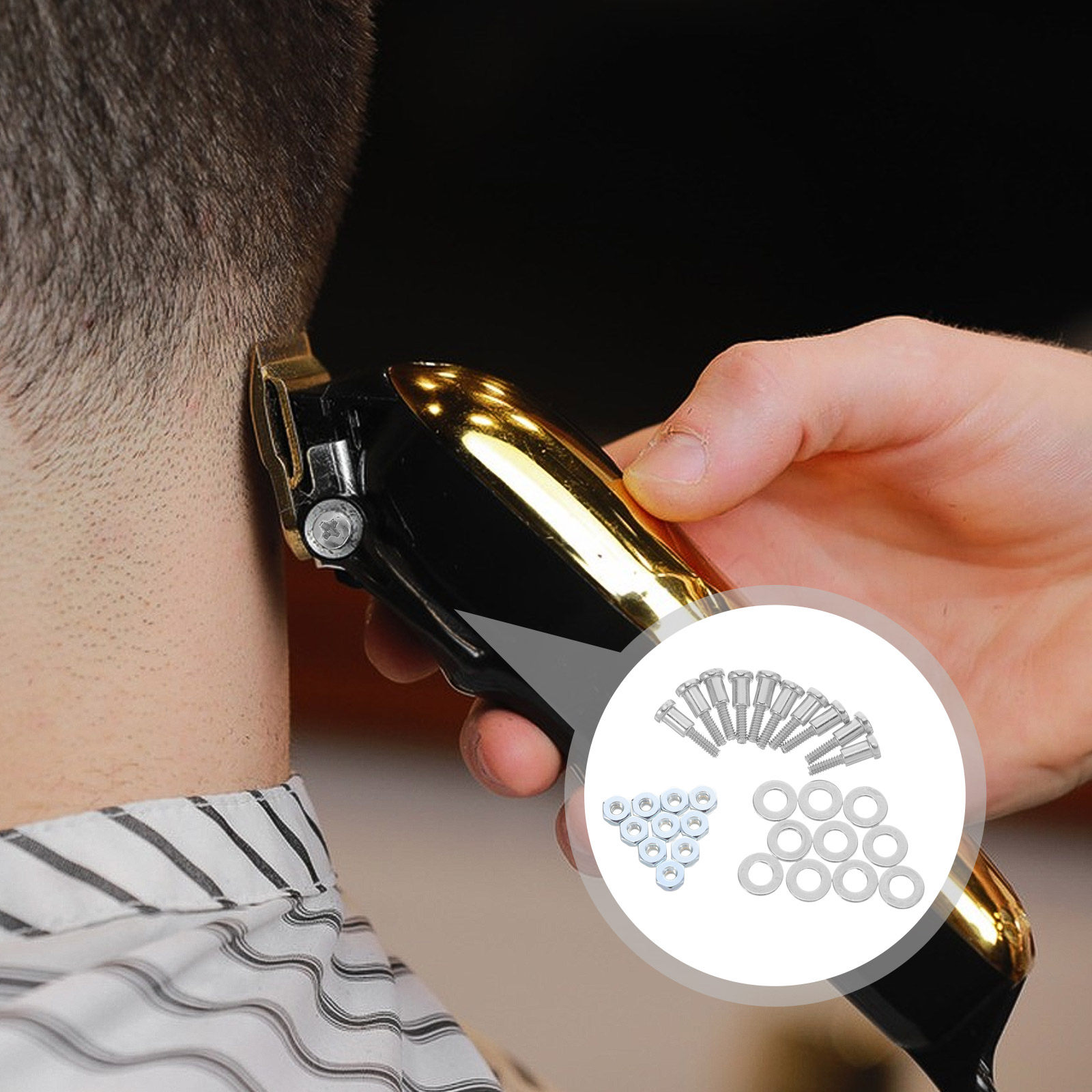 Hair Clipper - Set reparatieschroeven voor tondeuse, inclusief stelstangen,