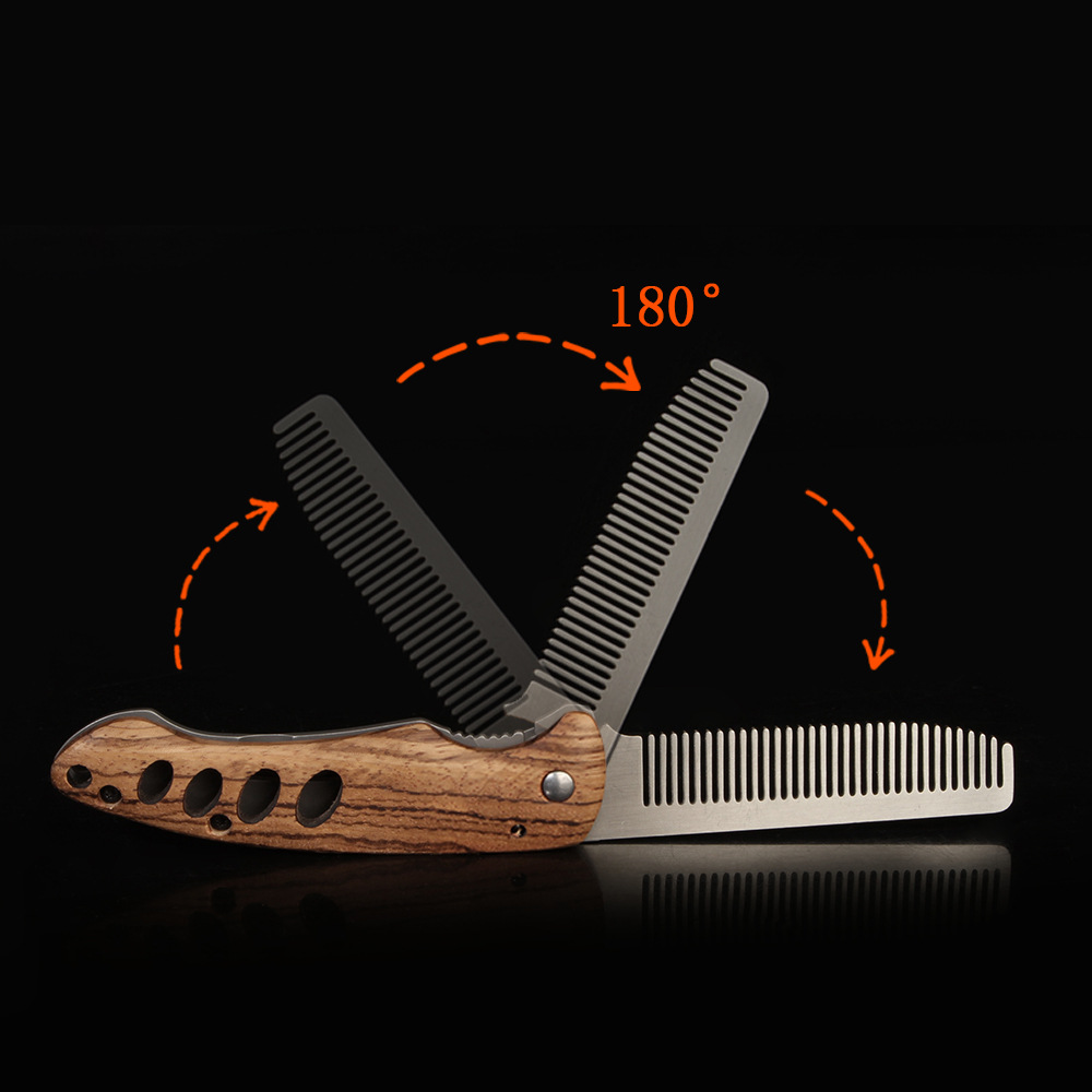 Vouwbare baardkam van massief  - Mens Grooming Travel Kit recensie en prijs